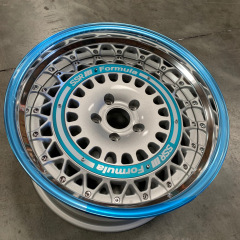 Aero Mesh in FM Silver with Brushed Blue Aero Plate